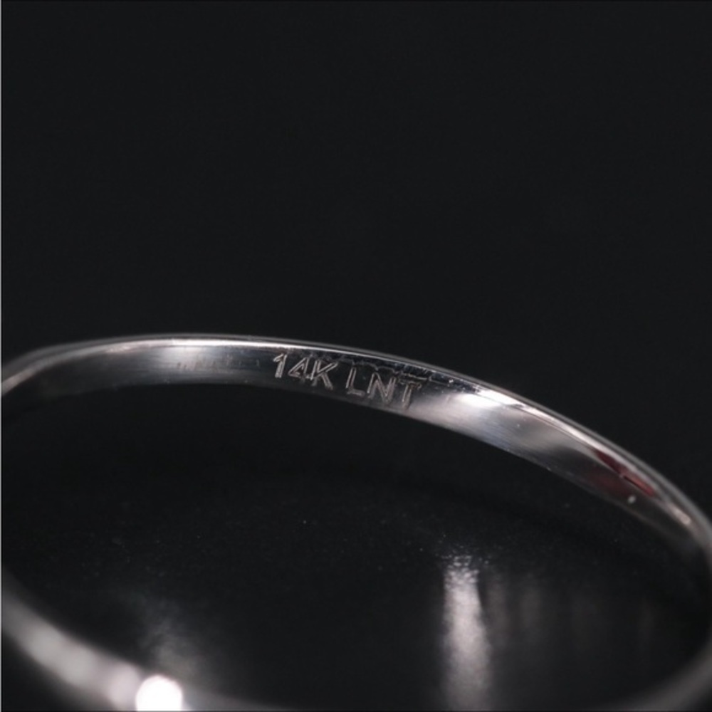 - 14k Solid White Gold Red Garnet Ring - image 5